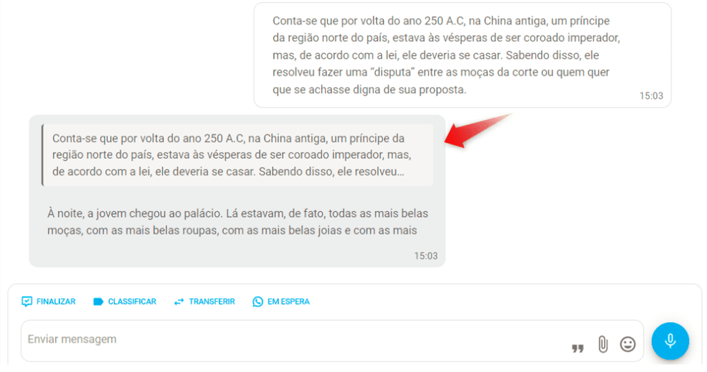 respostas especificas ao agente no hi chat da hi platform