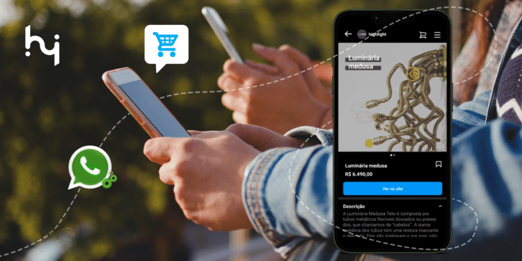 pessoa acessando catalogo de produtos de um ecommerce no whatsapp